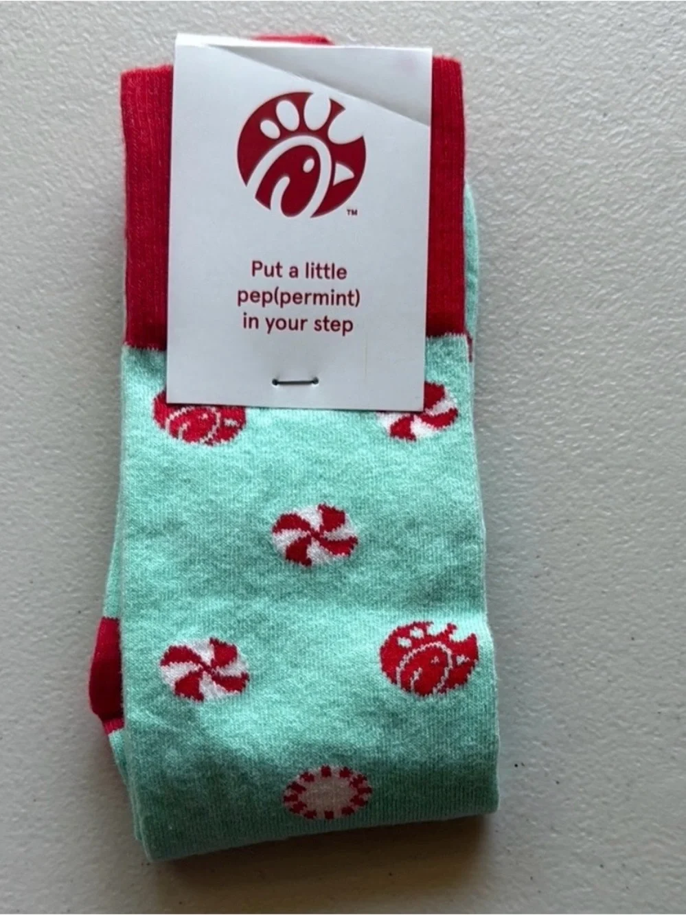 Hot Sox Women Gray Burger & Fries Crew Socks & Chick-fil-A peppermint Socks